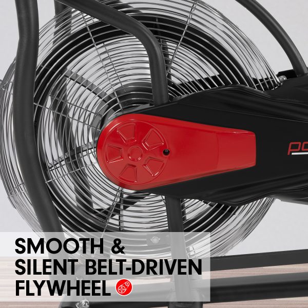 Powertrain Air Resistance Fan Exercise Bike for Cardio – Black