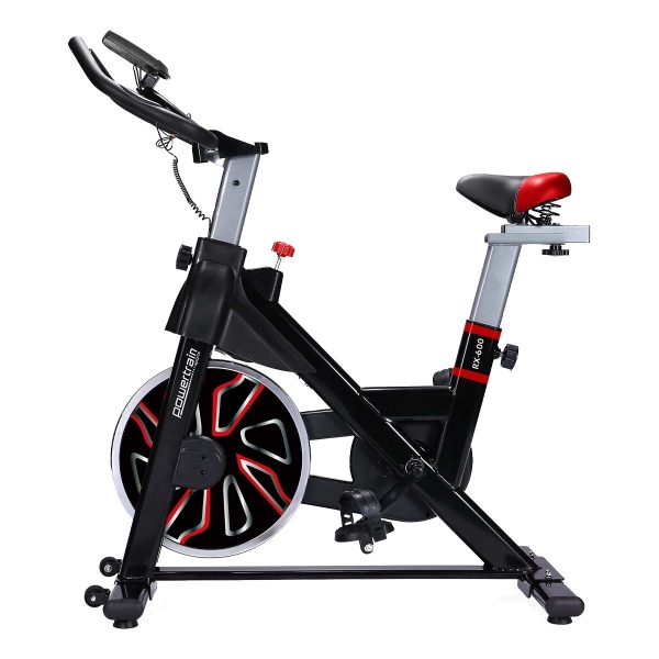 PowerTrain RX-600 Exercise Spin Bike Cardio Cycle – Red