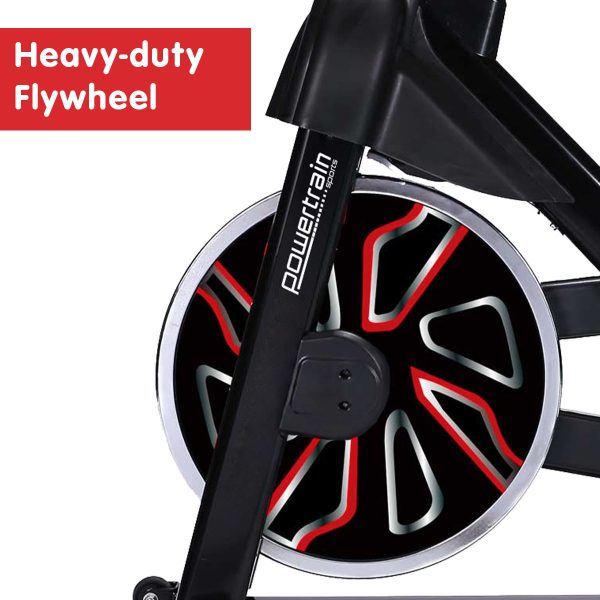 PowerTrain RX-600 Exercise Spin Bike Cardio Cycle – Red