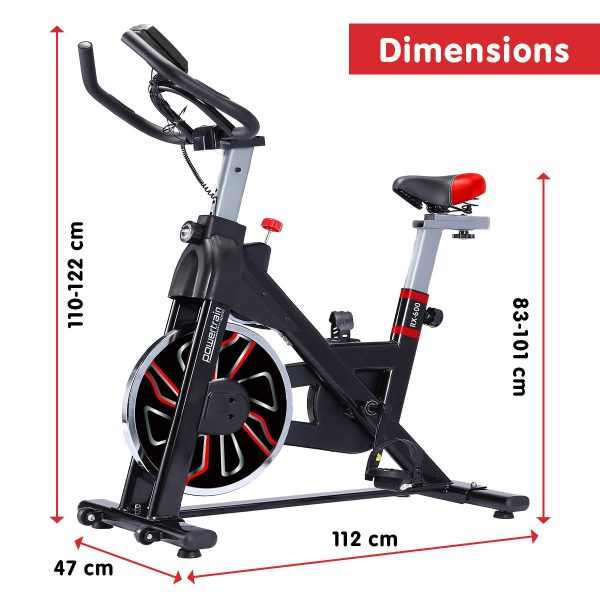 PowerTrain RX-600 Exercise Spin Bike Cardio Cycle – Red