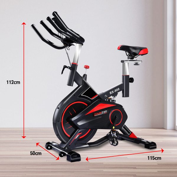 Powertrain RX-900 Exercise Spin Bike Cardio Cycling – Red