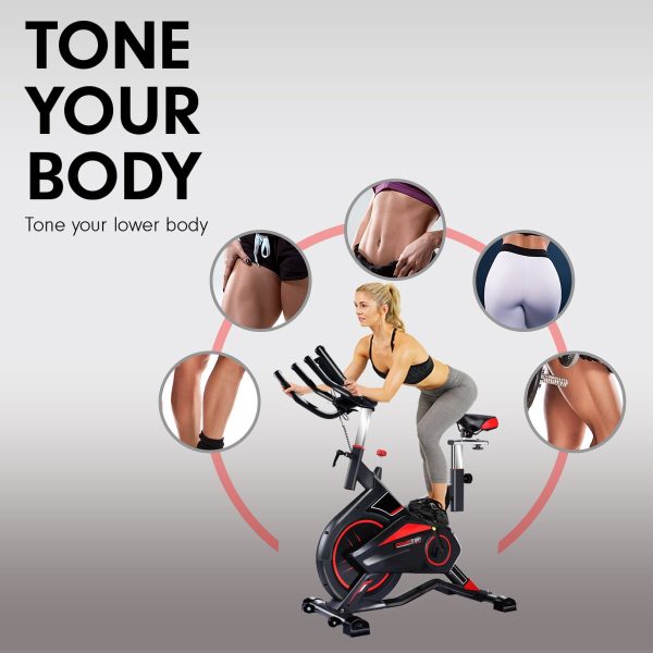Powertrain RX-900 Exercise Spin Bike Cardio Cycling – Red
