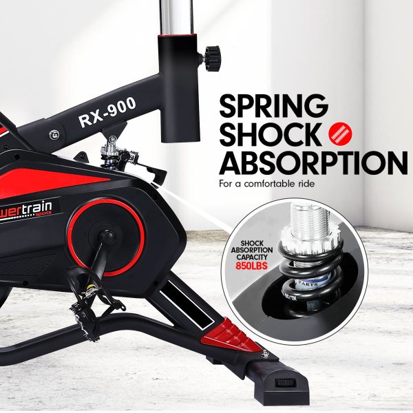 Powertrain RX-900 Exercise Spin Bike Cardio Cycling – Red