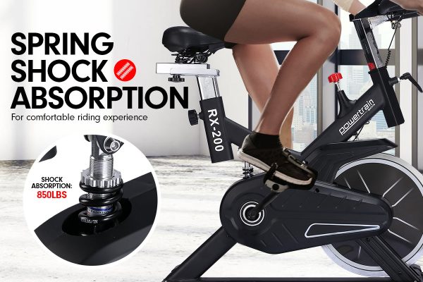 Powertrain RX-200 Exercise Spin Bike Cardio Cycling – Black