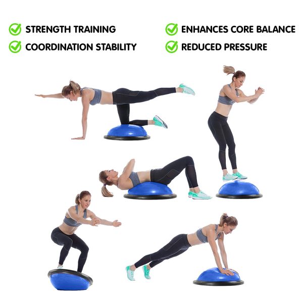 Powertrain Fitness Yoga Ball Home Gym Workout Balance Trainer – Blue