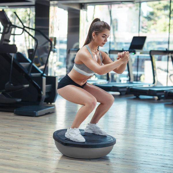 Powertrain Fitness Yoga Ball Home Gym Workout Balance Trainer – Grey