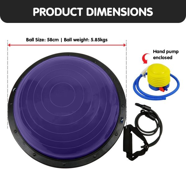 Powertrain Fitness Yoga Ball Home Gym Workout Balance Trainer – Purple