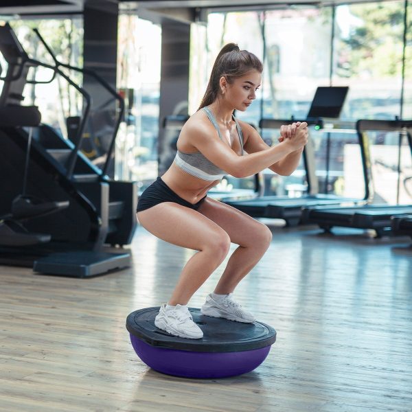 Powertrain Fitness Yoga Ball Home Gym Workout Balance Trainer – Purple
