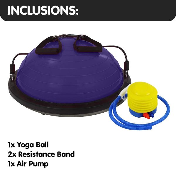 Powertrain Fitness Yoga Ball Home Gym Workout Balance Trainer – Purple