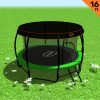 Trampoline 16 ft Kahuna with Basketball set and roof – Green