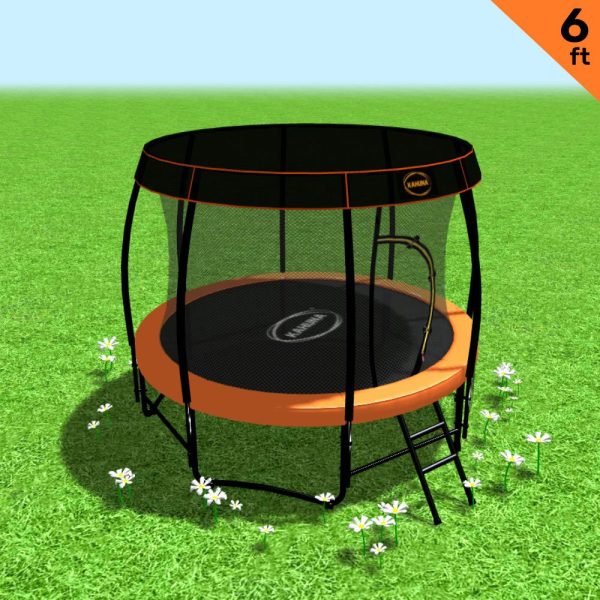 Kahuna Trampoline 6ft with Roof Cover – Orange
