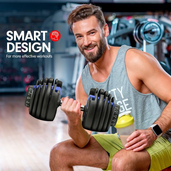 48KG Powertrain Adjustable Dumbbell Set With Stand – Blue