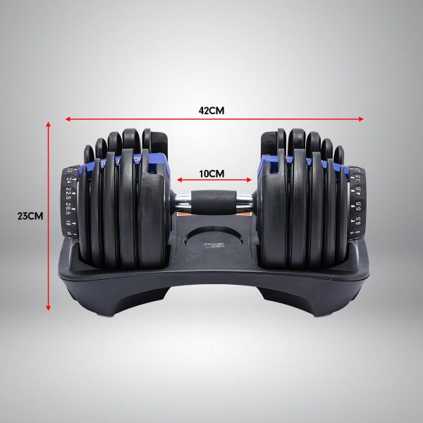 48KG Powertrain Adjustable Dumbbell Set With Stand – Blue