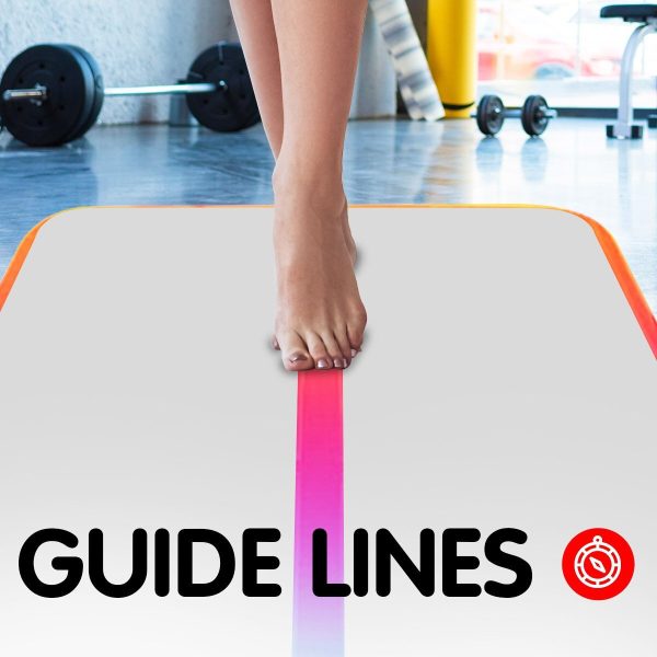 Air Track Inflatable Tumbling Gymnastics Mat – 4 x 1 M, Rainbow
