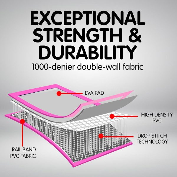 Air Track Inflatable Tumbling Gymnastics Mat – 4 x 1 M, Rainbow