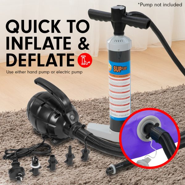 Air Track Inflatable Tumbling Gymnastics Mat – 4 x 1 M, Purple and Grey