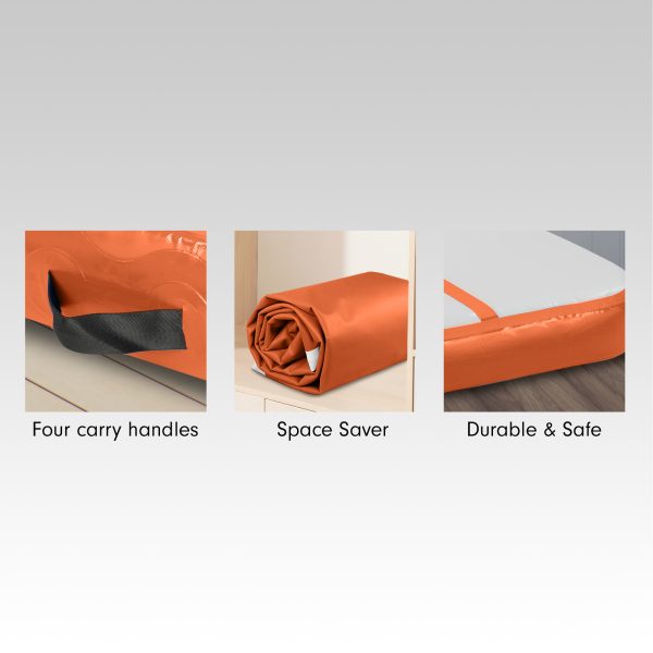 Air Track Inflatable Tumbling Gymnastics Mat – 5 x 1 M, Orange and Grey