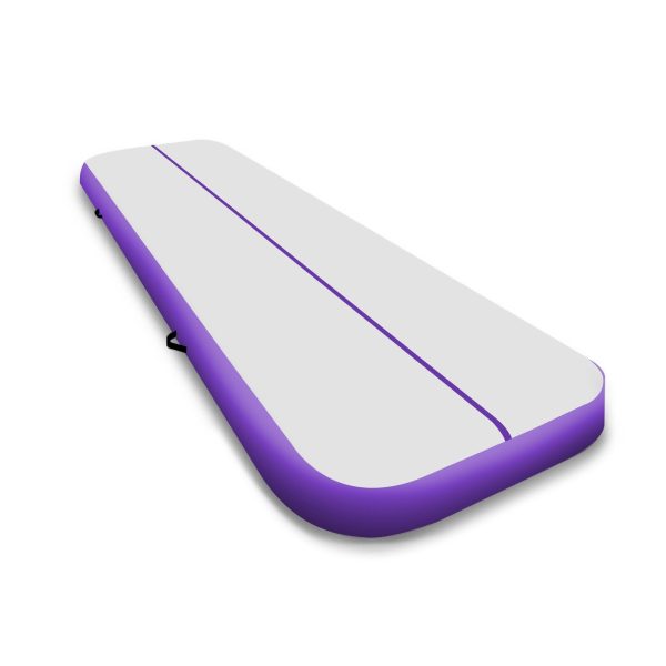 Air Track Inflatable Tumbling Gymnastics Mat – 5 x 1 M, Purple and Grey