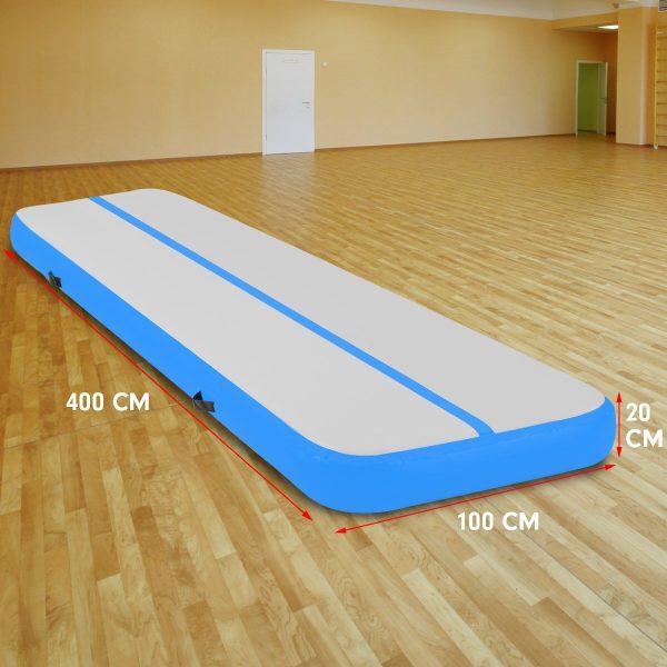 Air Track Inflatable Gymnastics Tumbling Mat – 4 x 1 M, Blue