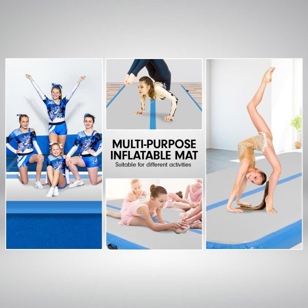 Air Track Inflatable Gymnastics Tumbling Mat – 4 x 1 M, Blue