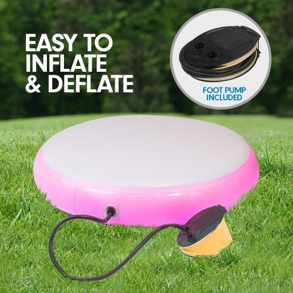 Air Track Spot Round Inflatable Gymnastics Tumbling Mat Pump – Pink