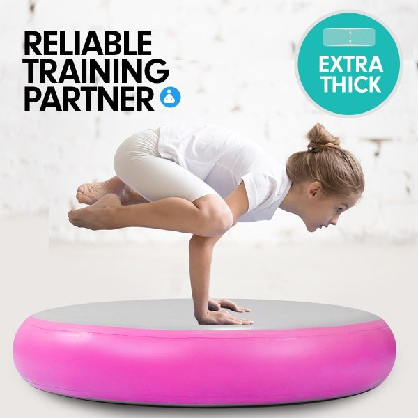 Air Track Spot Round Inflatable Gymnastics Tumbling Mat Pump – Pink