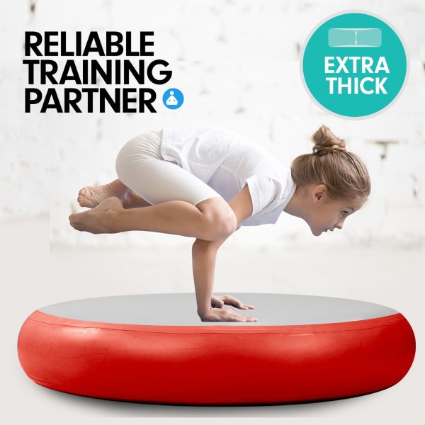 Air Track Spot Round Inflatable Gymnastics Tumbling Mat Pump – Red