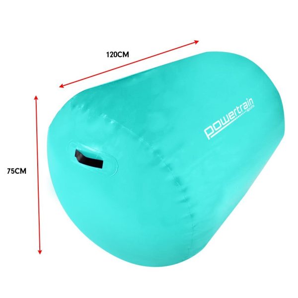 Inflatable Gymnastics Air Barrel Exercise Roller 120cm x 75cm – Green
