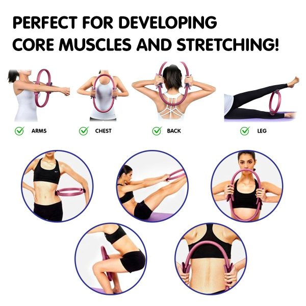 Pilates Ring Band Yoga Home Workout Exercise Band – Pink