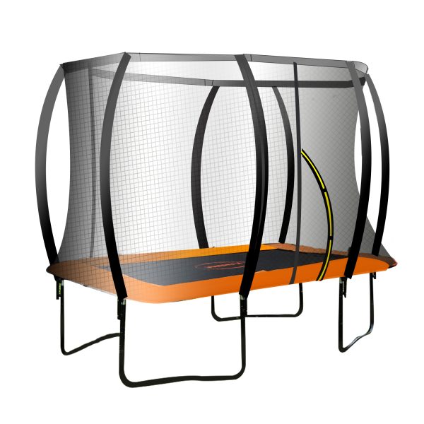 Kahuna Trampoline 8 ft x 11 ft Rectangular Outdoor – Orange