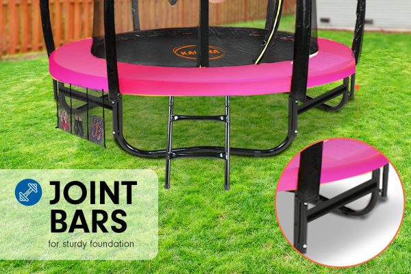 Kahuna Trampoline 14 ft with Roof – Pink
