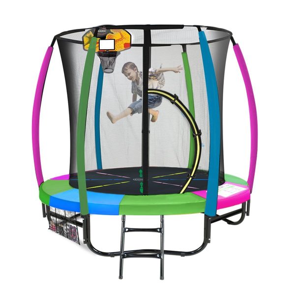 Kahuna Trampoline 6ft with Basketball Set – Rainbow