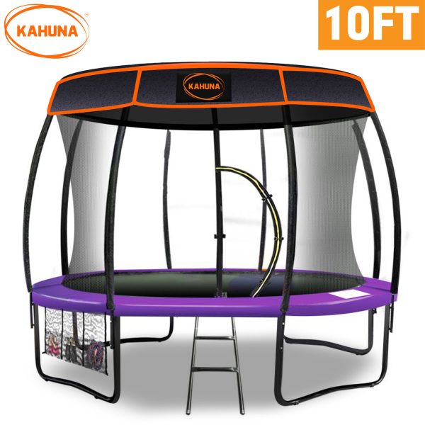 Kahuna Trampoline 10 ft with  Roof – Purple