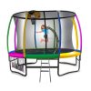 Kahuna Trampoline 10 ft with Basketball set – Rainbow