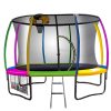 Kahuna Trampoline 12 ft with Basketball set – Rainbow