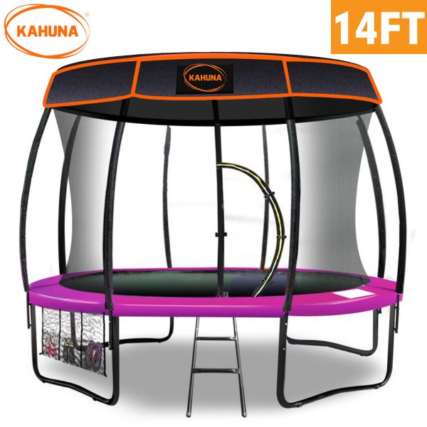 Kahuna Trampoline 14 ft with Roof – Pink