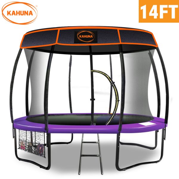 Kahuna Trampoline 14 ft with  Roof – Purple