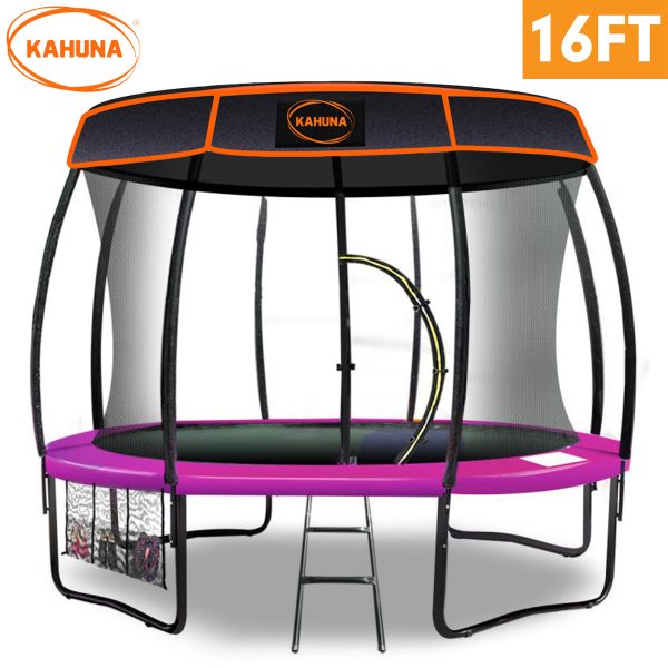 Trampoline 16 ft Kahuna with Roof set – Pink