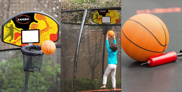 Kahuna Pro 10ft Trampoline with Mat, Reversible Pad, Basketball Set