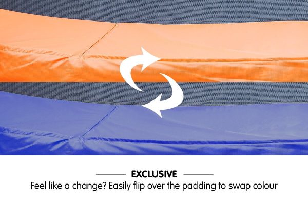 Reversible Replacement Trampoline Spring Safety Pad – Orange/Blue