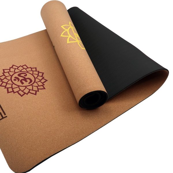 Powertrain Cork Yoga Mat with Carry Straps Home Gym Pilates – Chakras