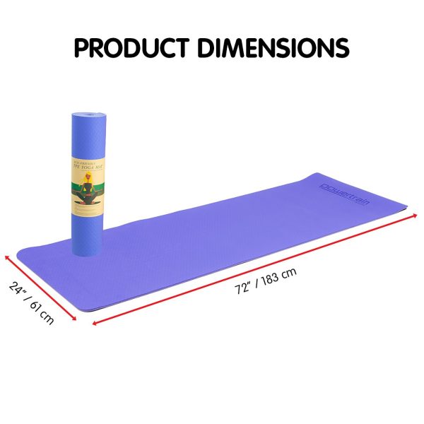 Powertrain Eco-Friendly TPE Pilates Exercise Yoga Mat – Light Purple, 8 mm