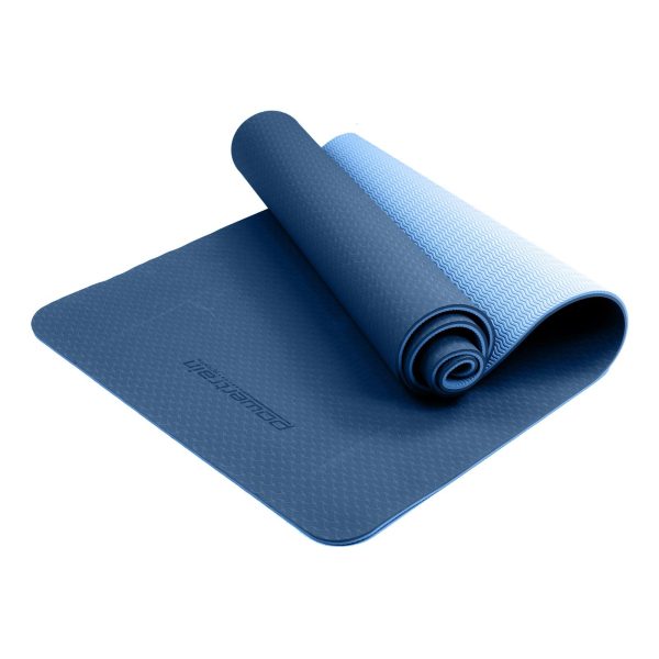 Powertrain Eco-Friendly TPE Pilates Exercise Yoga Mat – Dark Blue, 8 mm