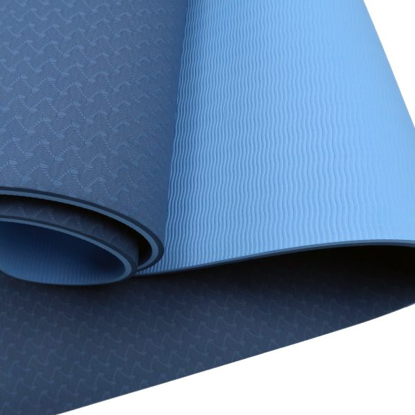 Powertrain Eco-Friendly TPE Pilates Exercise Yoga Mat – Dark Blue, 8 mm