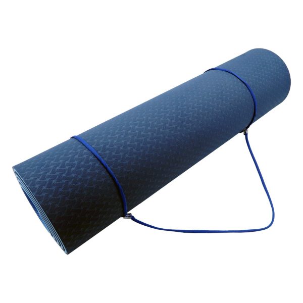 Powertrain Eco-Friendly TPE Pilates Exercise Yoga Mat – Dark Blue, 8 mm