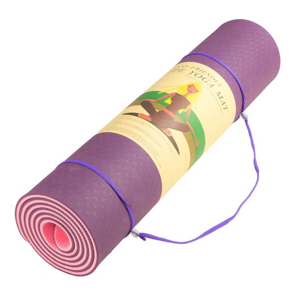 Powertrain Eco-Friendly TPE Pilates Exercise Yoga Mat – Dark Purplr, 8 mm