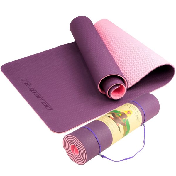 Powertrain Eco-Friendly TPE Pilates Exercise Yoga Mat – Dark Purplr, 8 mm
