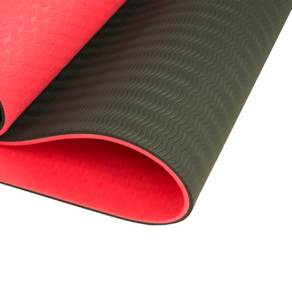 Powertrain Eco-Friendly TPE Pilates Exercise Yoga Mat – Red, 8 mm