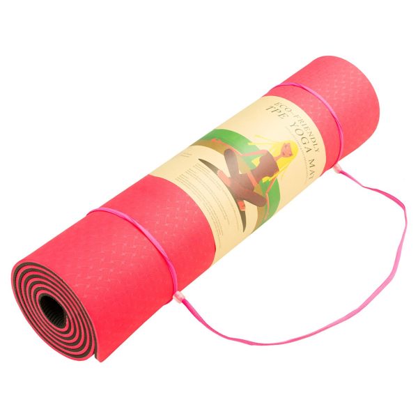 Powertrain Eco-Friendly TPE Pilates Exercise Yoga Mat – Red, 8 mm