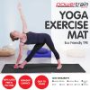 Powertrain Eco-Friendly TPE Pilates Exercise Yoga Mat – Black, 6 mm